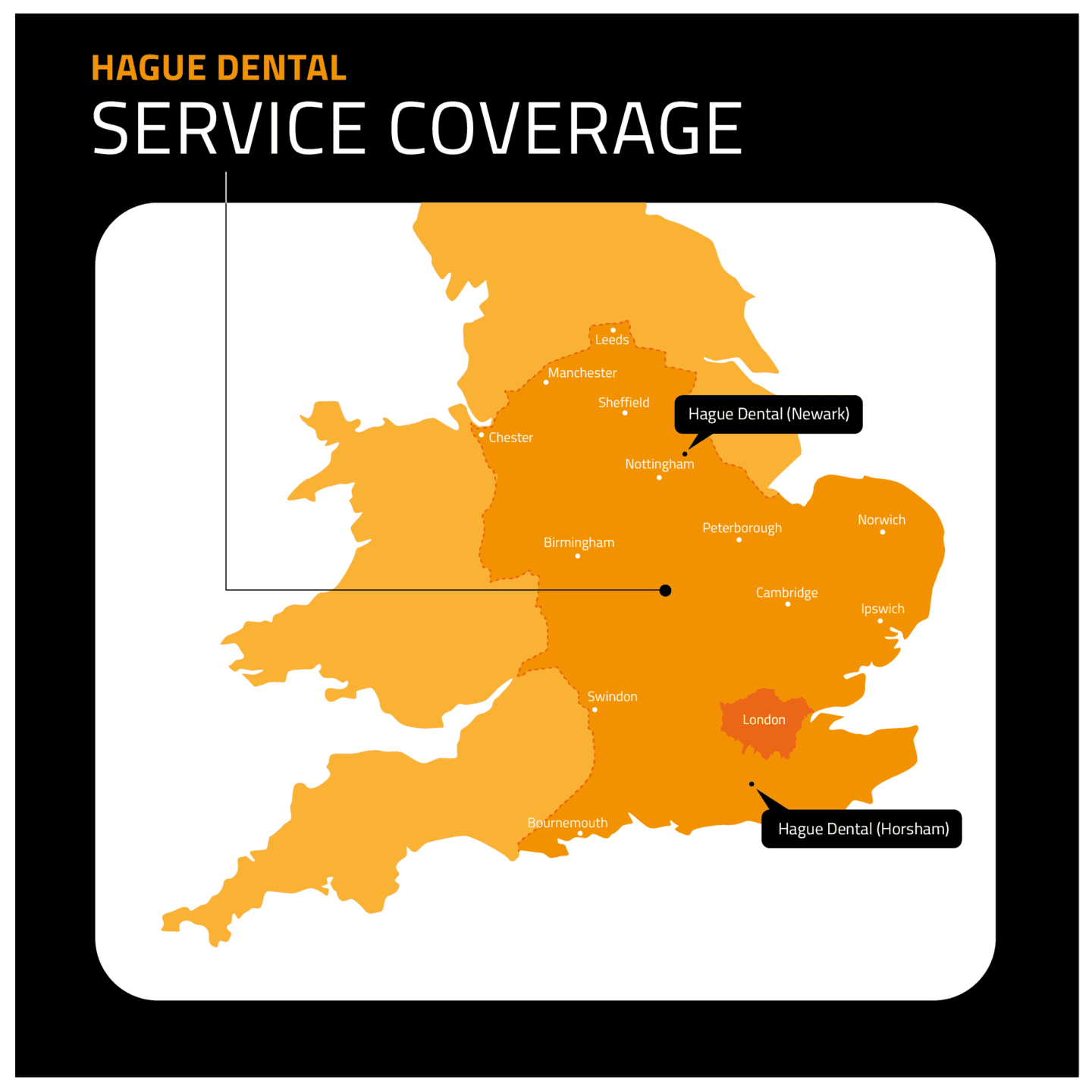 Hague Dental Service Coverage Map